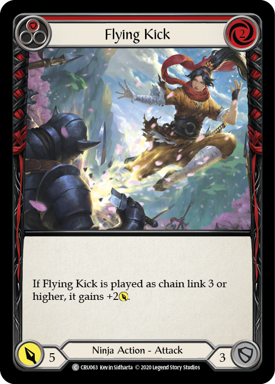 Flying Kick (Red) [CRU063] (Crucible of War)  1st Edition Rainbow Foil | Boutique FDB TCG