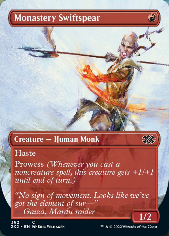 Monastery Swiftspear (Borderless Alternate Art) [Double Masters 2022] | Boutique FDB TCG