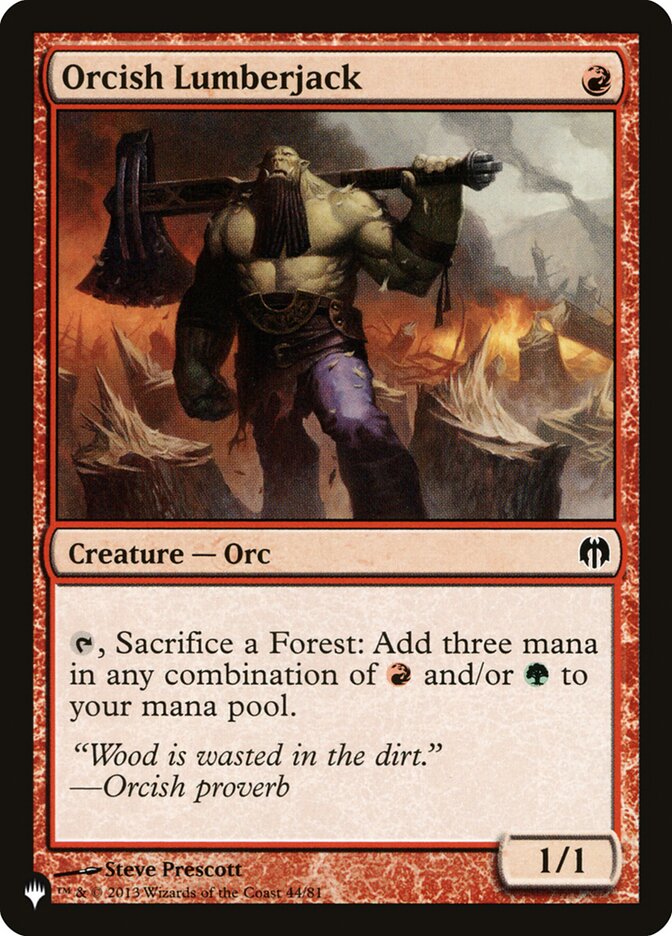 Orcish Lumberjack [The List] | Boutique FDB TCG