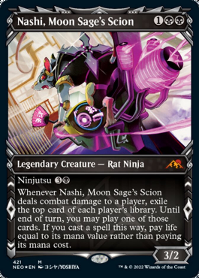 Nashi, Moon Sage's Scion (Showcase) (Foil Etched) [Kamigawa: Neon Dynasty] | Boutique FDB TCG