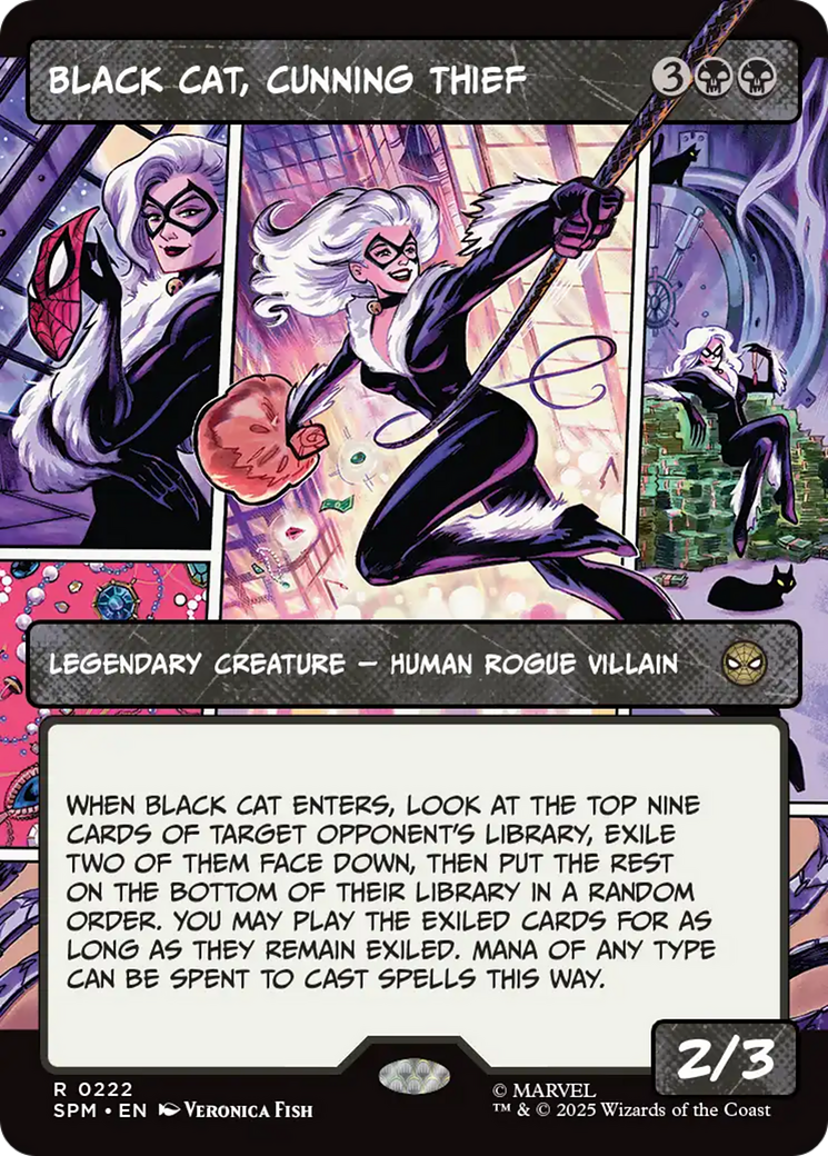 Black Cat, Cunning Thief (Borderless) [Marvel's Spider-Man] | Boutique FDB TCG