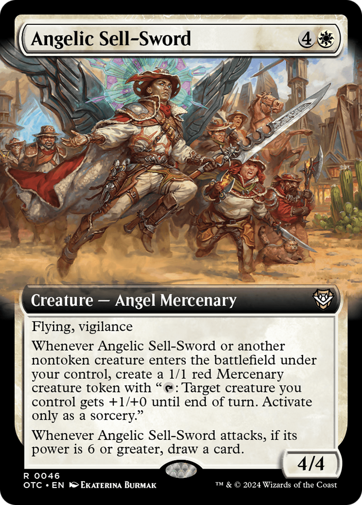 Angelic Sell-Sword (Extended Art) [Outlaws of Thunder Junction Commander] | Boutique FDB TCG