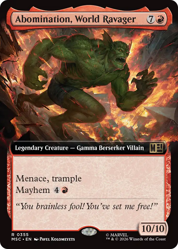 Abomination, World Ravager (Extended Art) [Marvel Super Heroes Commander] | Boutique FDB TCG