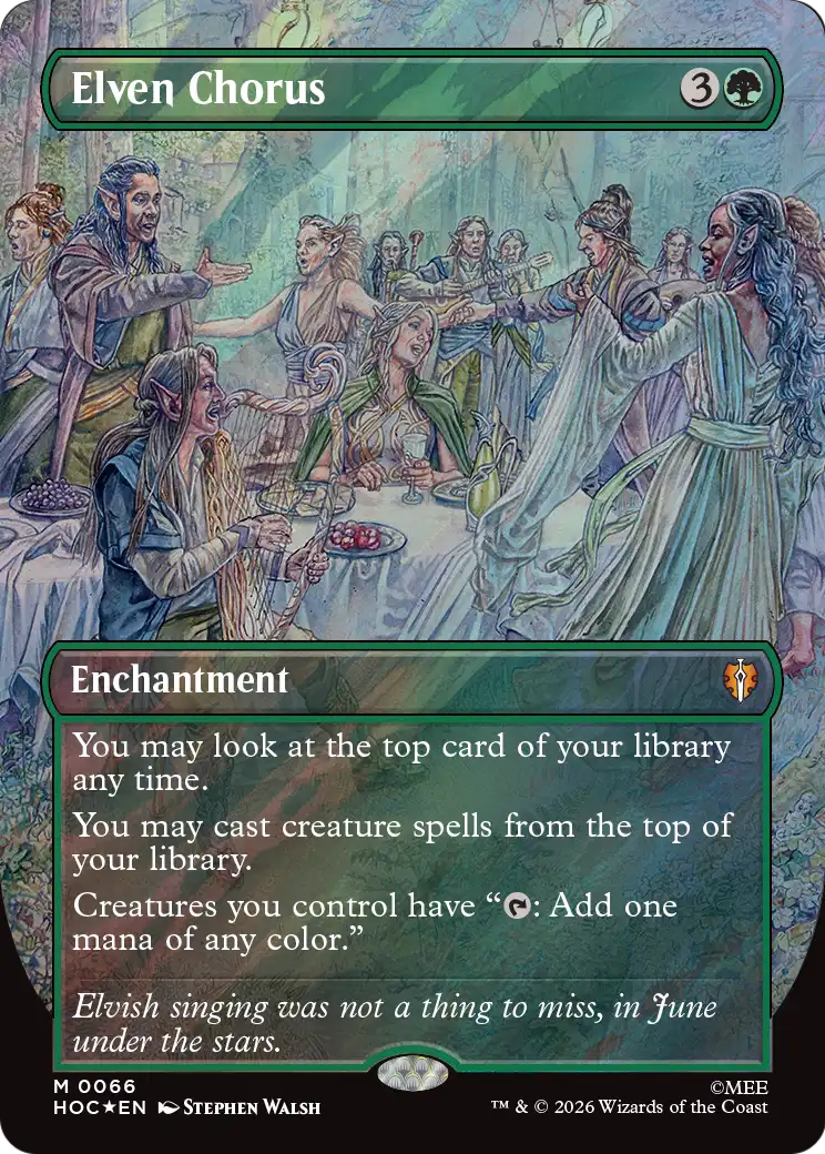 Elven Chorus (Borderless) (Surge Foil) [The Hobbit: Eternal-Legal] | Boutique FDB TCG