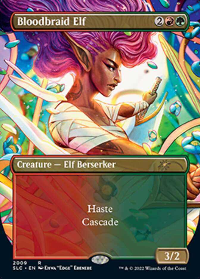 Bloodbraid Elf (Borderless Alternate Art) [Secret Lair Countdown Kit] | Boutique FDB TCG