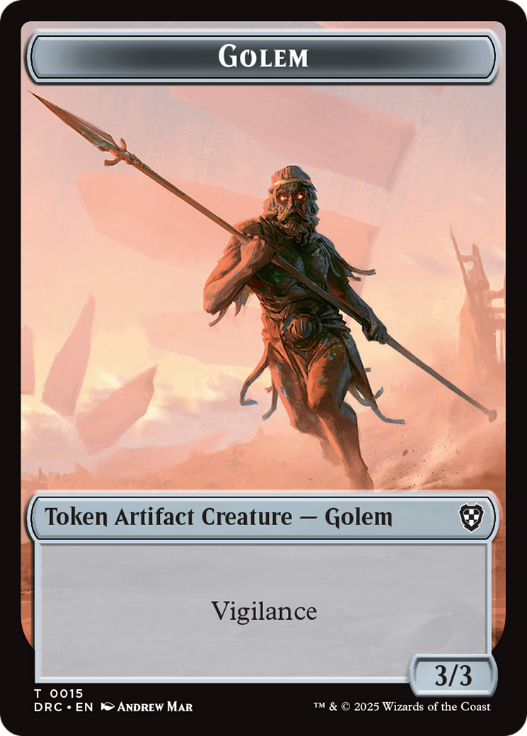 Golem (0014) // Golem (0015) Double-Sided Token [Aetherdrift Commander Tokens] | Boutique FDB TCG