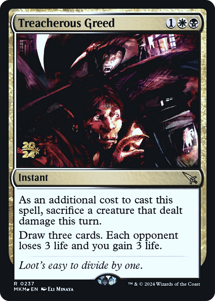 Treacherous Greed [Murders at Karlov Manor Prerelease Promos] | Boutique FDB TCG