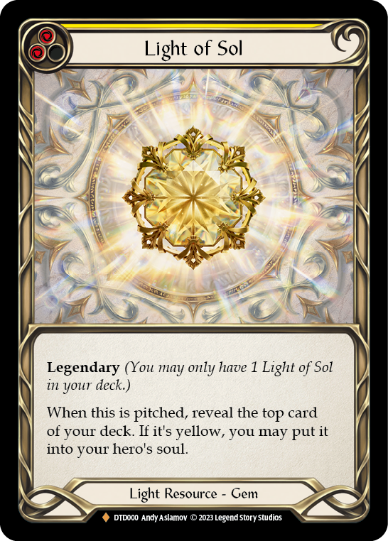 Light of Sol [DTD000] (Dusk Till Dawn)  Cold Foil | Boutique FDB TCG