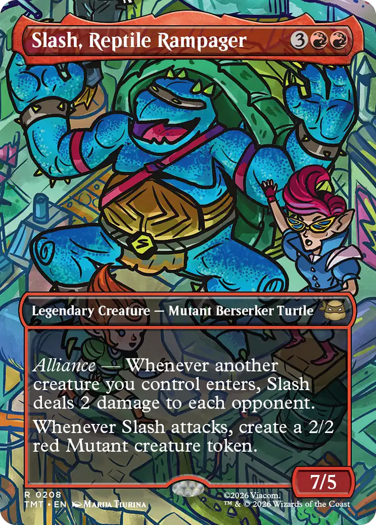 Slash, Reptile Rampager (Borderless) [Teenage Mutant Ninja Turtles] | Boutique FDB TCG