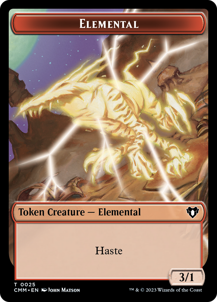 Human Soldier // Elemental (0025) Double-Sided Token [Commander Masters Tokens] | Boutique FDB TCG