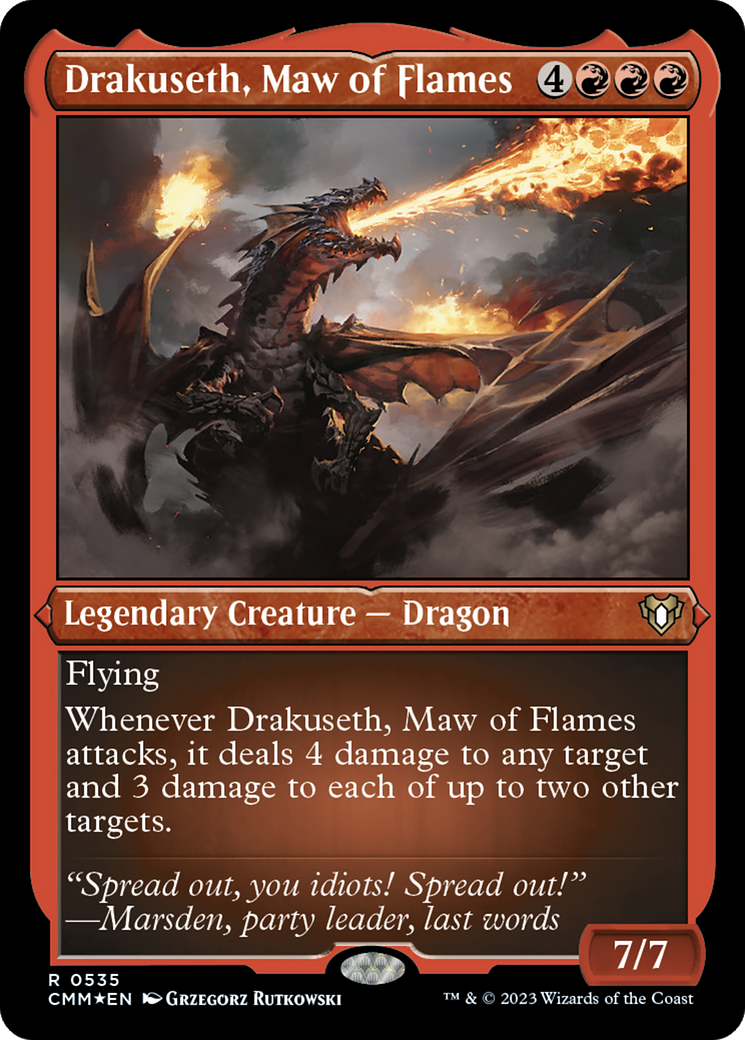 Drakuseth, Maw of Flames (Foil Etched) [Commander Masters] | Boutique FDB TCG