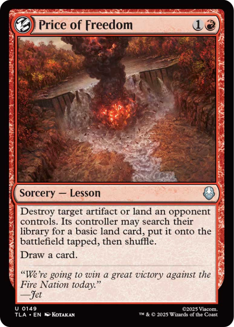 Price of Freedom [Avatar: The Last Airbender] | Boutique FDB TCG