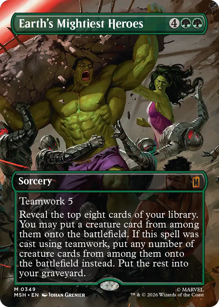 Earth's Mightiest Heroes (Borderless) [Marvel Super Heroes] | Boutique FDB TCG