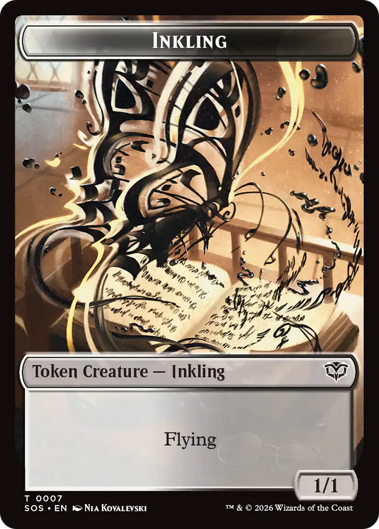 Inkling (0007) // Spirit (0011) Double-Sided Token [Secrets of Strixhaven Tokens] | Boutique FDB TCG