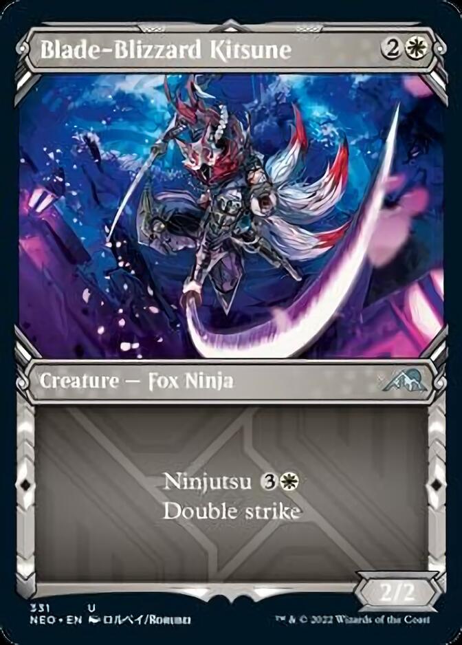 Blade-Blizzard Kitsune (Showcase Ninja) [Kamigawa: Neon Dynasty] | Boutique FDB TCG