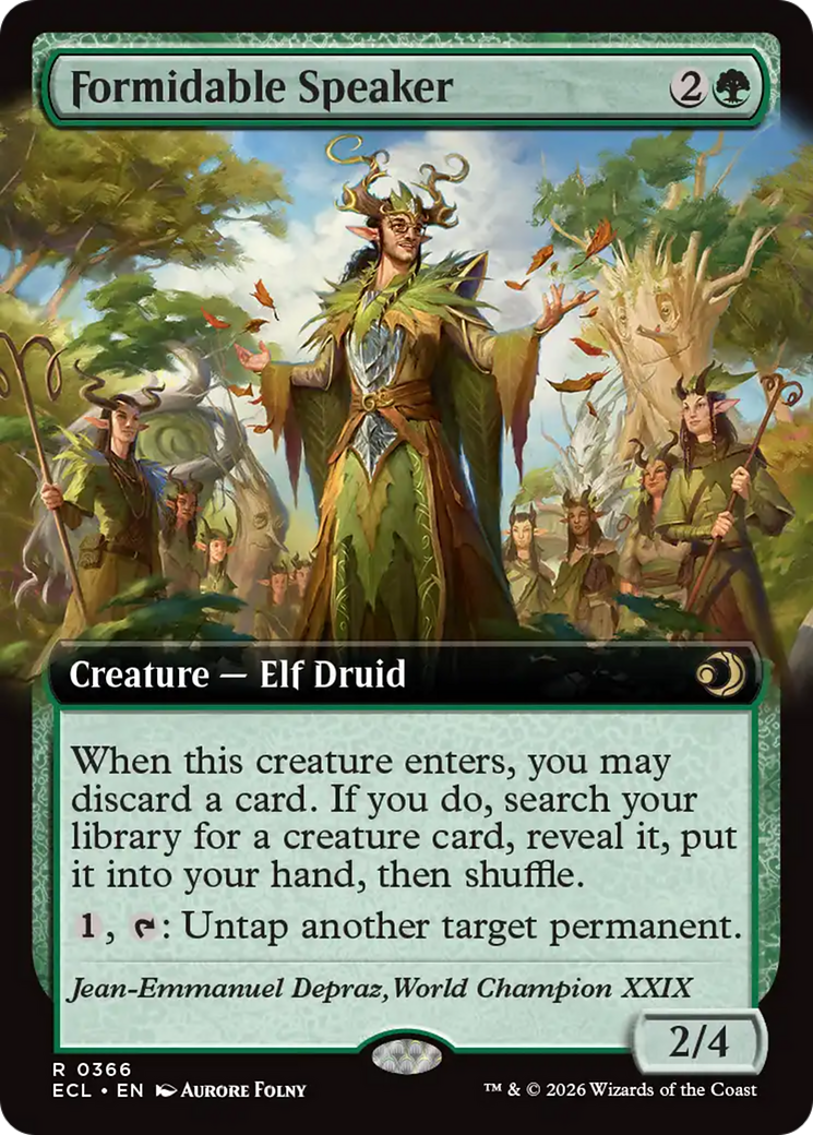 Formidable Speaker (Extended Art) [Lorwyn Eclipsed] | Boutique FDB TCG