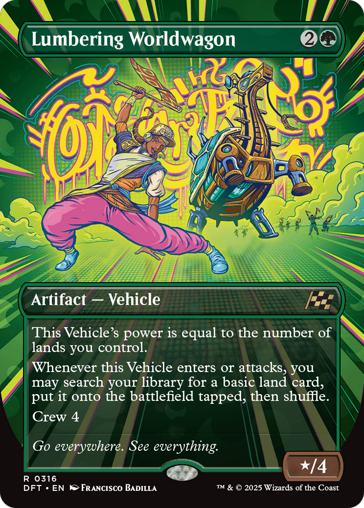 Lumbering Worldwagon (Borderless) [Aetherdrift] | Boutique FDB TCG