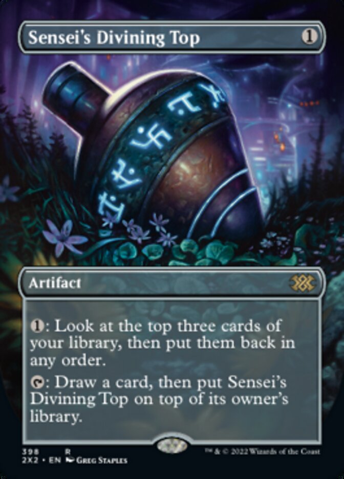 Sensei's Divining Top (Borderless Alternate Art) [Double Masters 2022] | Boutique FDB TCG