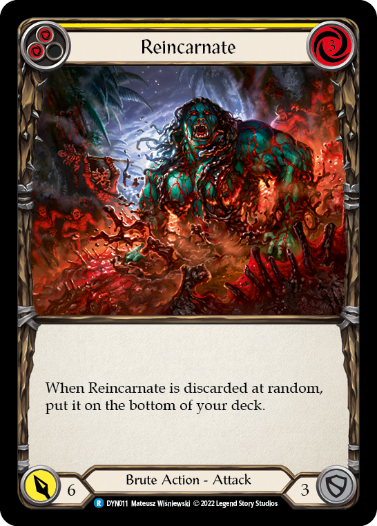 Reincarnate (Yellow) [DYN011] (Dynasty)  Rainbow Foil | Boutique FDB TCG