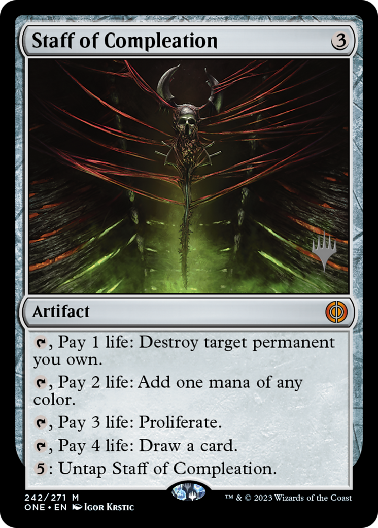 Staff of Compleation (Promo Pack) [Phyrexia: All Will Be One Promos] | Boutique FDB TCG