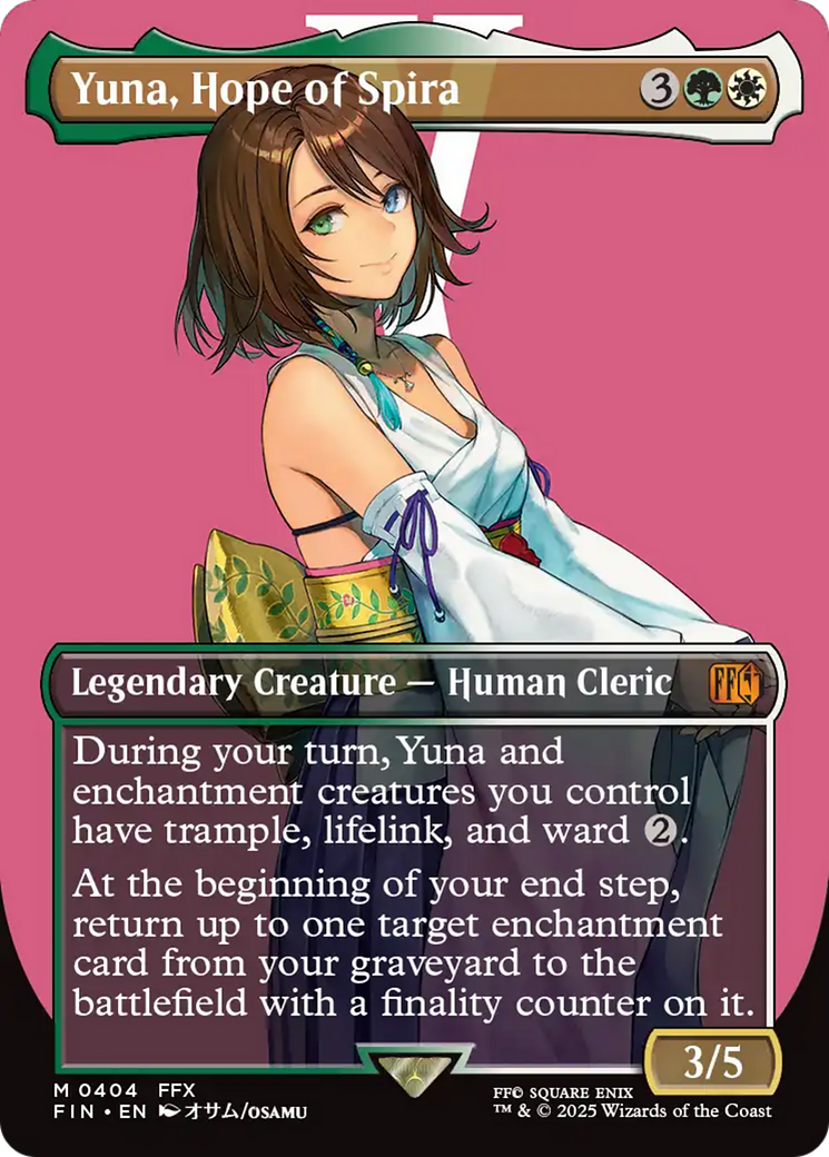 Yuna, Hope of Spira (Borderless) [FINAL FANTASY] | Boutique FDB TCG