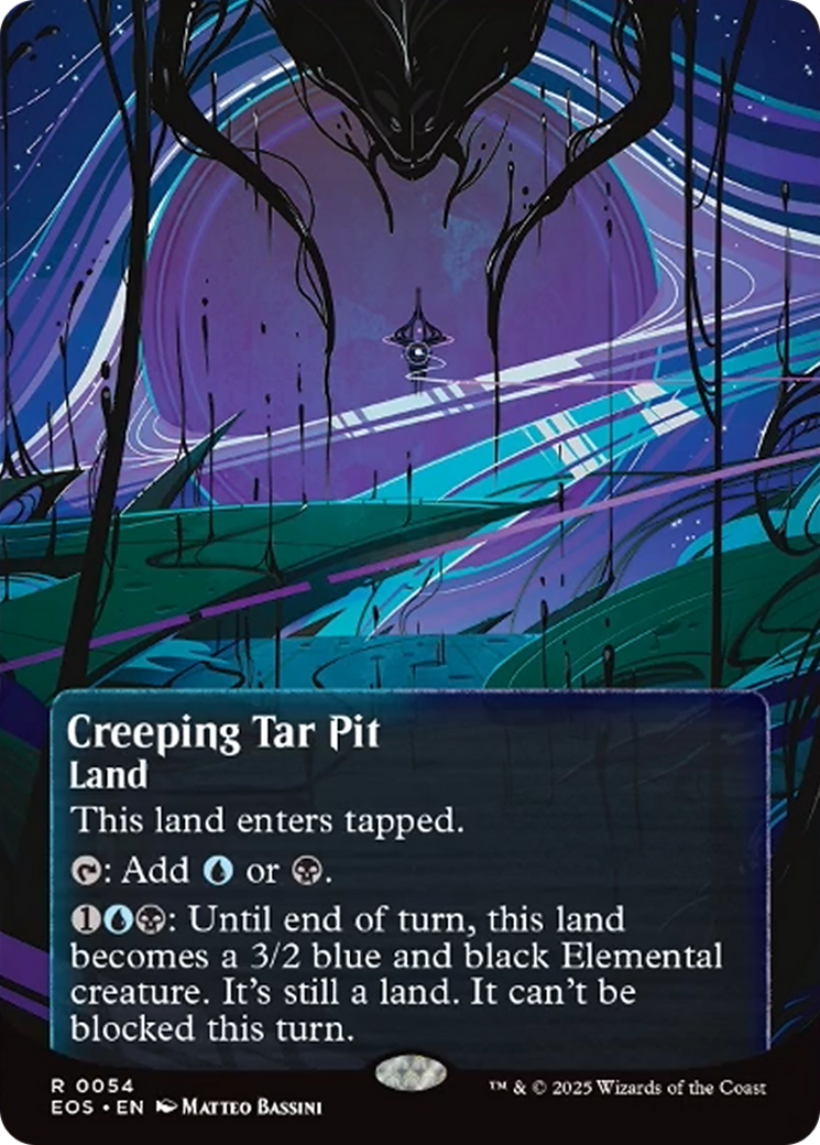 Creeping Tar Pit (0054) (Borderless) [Edge of Eternities: Stellar Sights] | Boutique FDB TCG