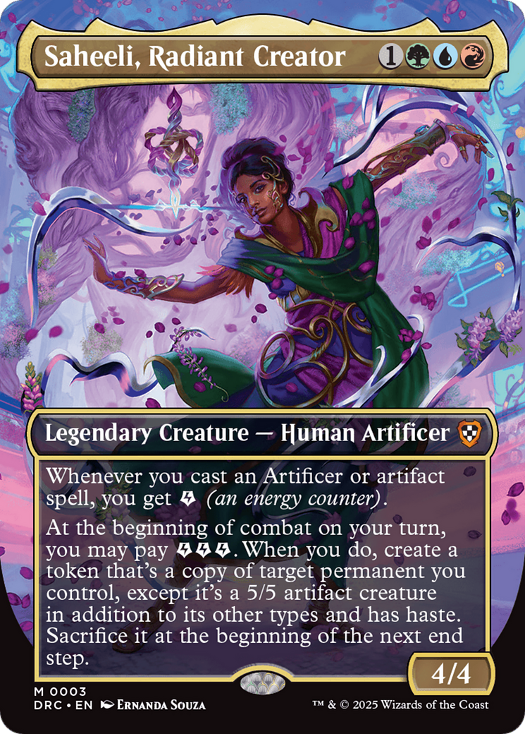 Saheeli, Radiant Creator (Borderless) [Aetherdrift Commander] | Boutique FDB TCG