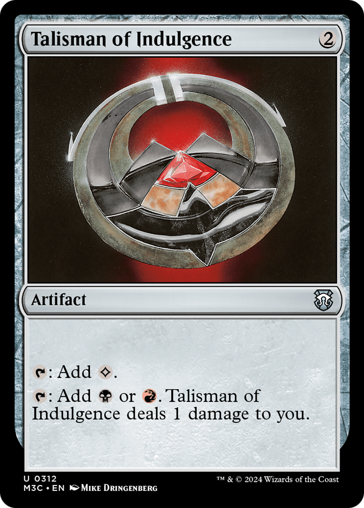 Talisman of Indulgence (Ripple Foil) [Modern Horizons 3 Commander] | Boutique FDB TCG