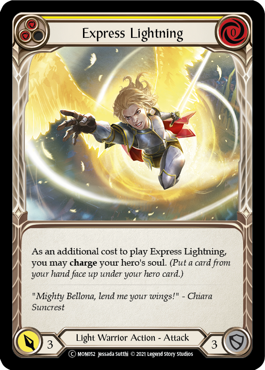 Express Lightning (Yellow) [U-MON052-RF] (Monarch Unlimited)  Unlimited Rainbow Foil | Boutique FDB TCG