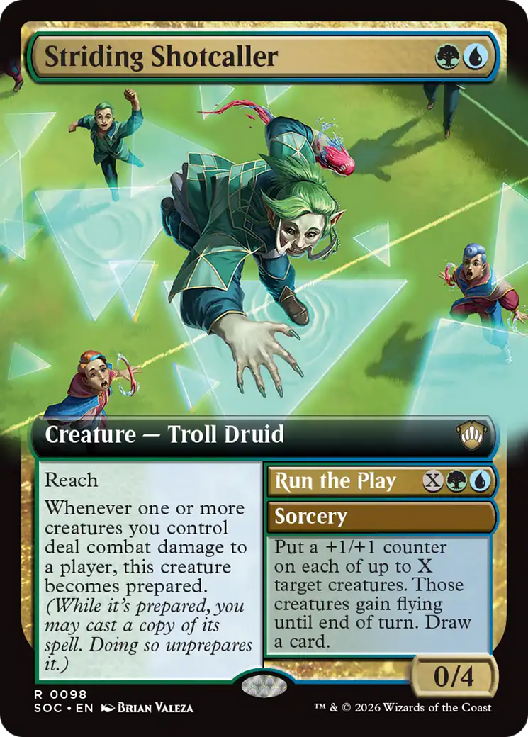 Striding Shotcaller (Extended Art) [Secrets of Strixhaven Commander] | Boutique FDB TCG