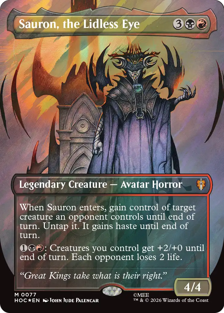 Sauron, the Lidless Eye (Borderless) (Surge Foil) [The Hobbit: Eternal-Legal] | Boutique FDB TCG