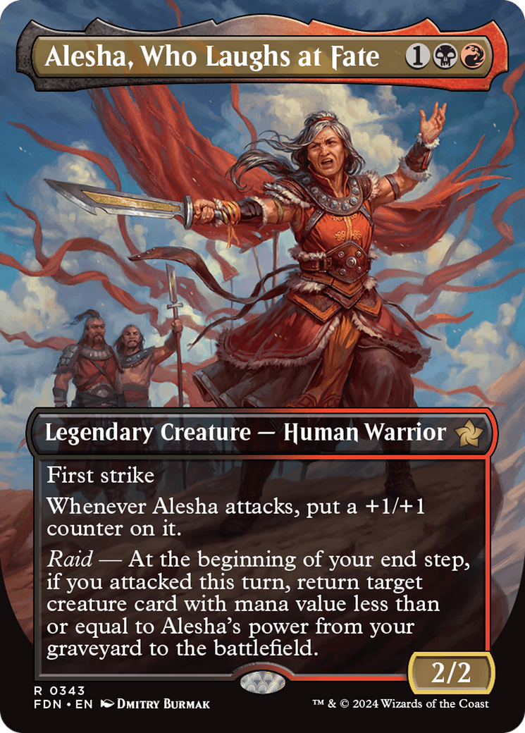 Alesha, Who Laughs at Fate (Borderless) [Foundations] | Boutique FDB TCG