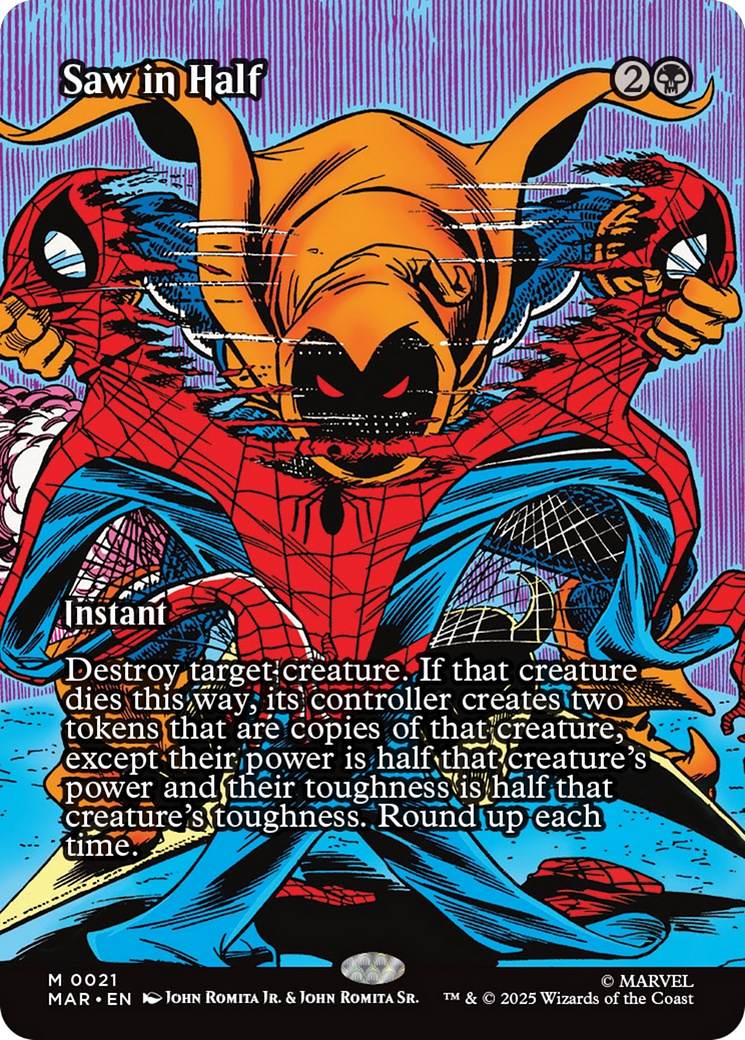Saw in Half (Borderless) [Marvel's Spider-Man: Eternal-Legal] | Boutique FDB TCG