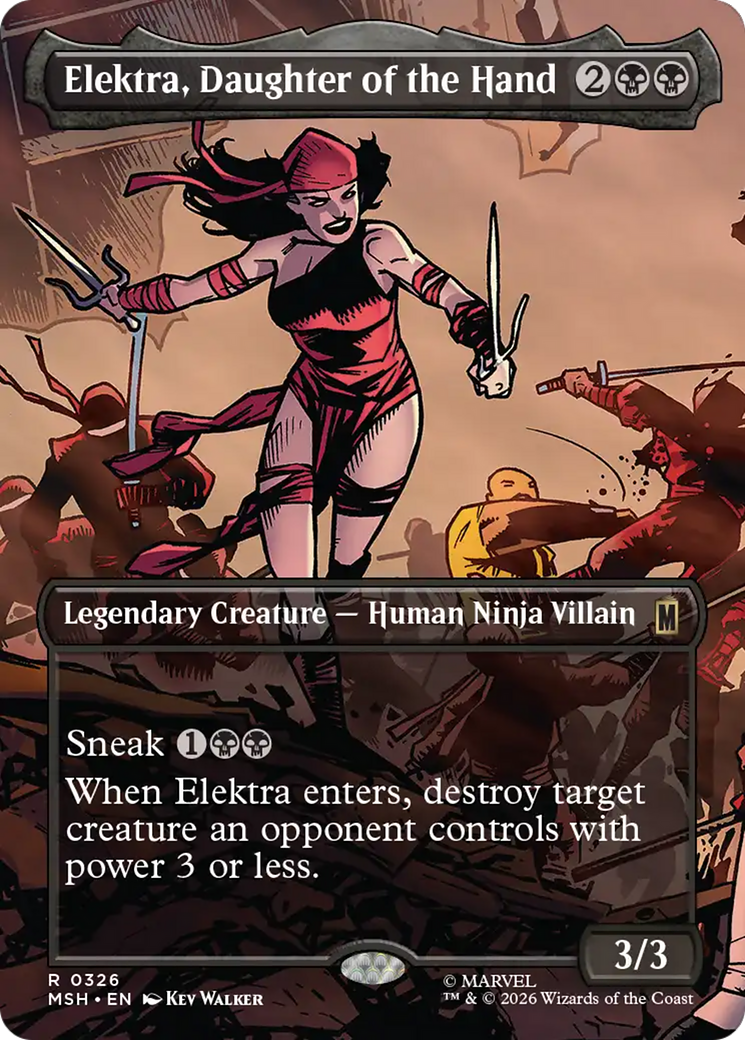 Elektra, Daughter of the Hand (Borderless) [Marvel Super Heroes] | Boutique FDB TCG