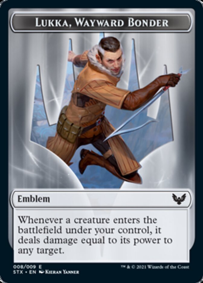 Fractal // Lukka, Wayward Bonder Emblem Double-Sided Token [Strixhaven: School of Mages Tokens] | Boutique FDB TCG