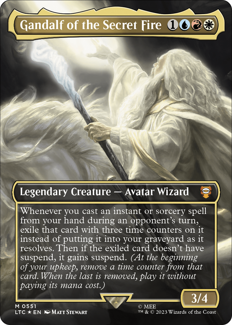 Gandalf of the Secret Fire (Borderless) (Surge Foil) [The Lord of the Rings: Tales of Middle-Earth Commander] | Boutique FDB TCG