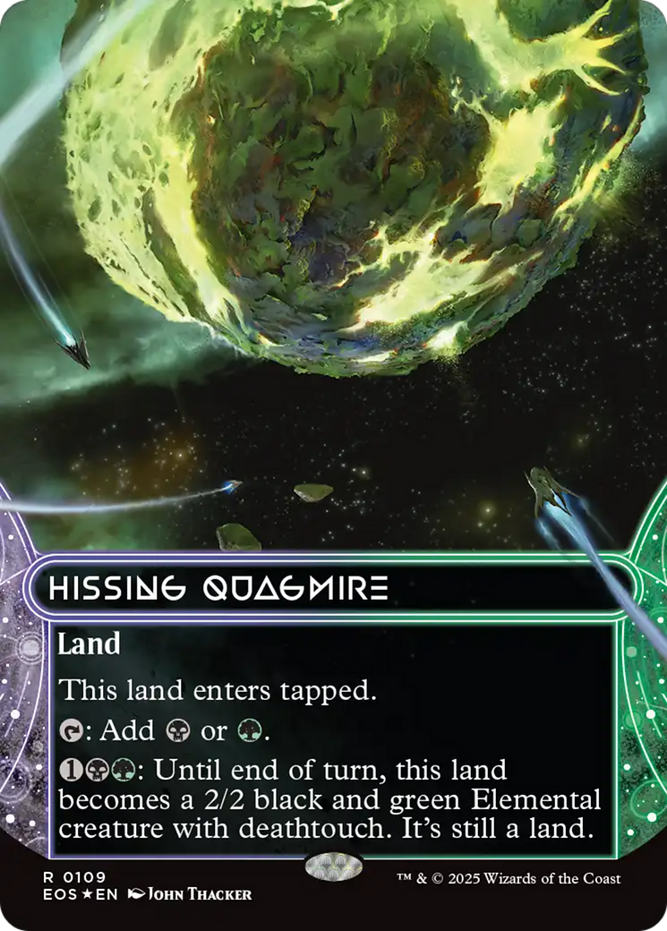 Hissing Quagmire (0109) (Borderless) (Galaxy Foil) [Edge of Eternities: Stellar Sights] | Boutique FDB TCG