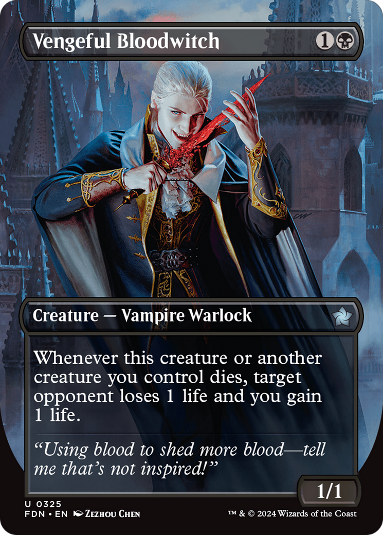 Vengeful Bloodwitch (Borderless) [Foundations] | Boutique FDB TCG