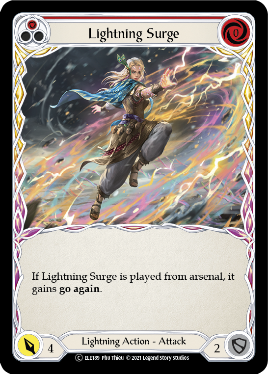 Lightning Surge (Red) [U-ELE189] (Tales of Aria Unlimited)  Unlimited Rainbow Foil | Boutique FDB TCG