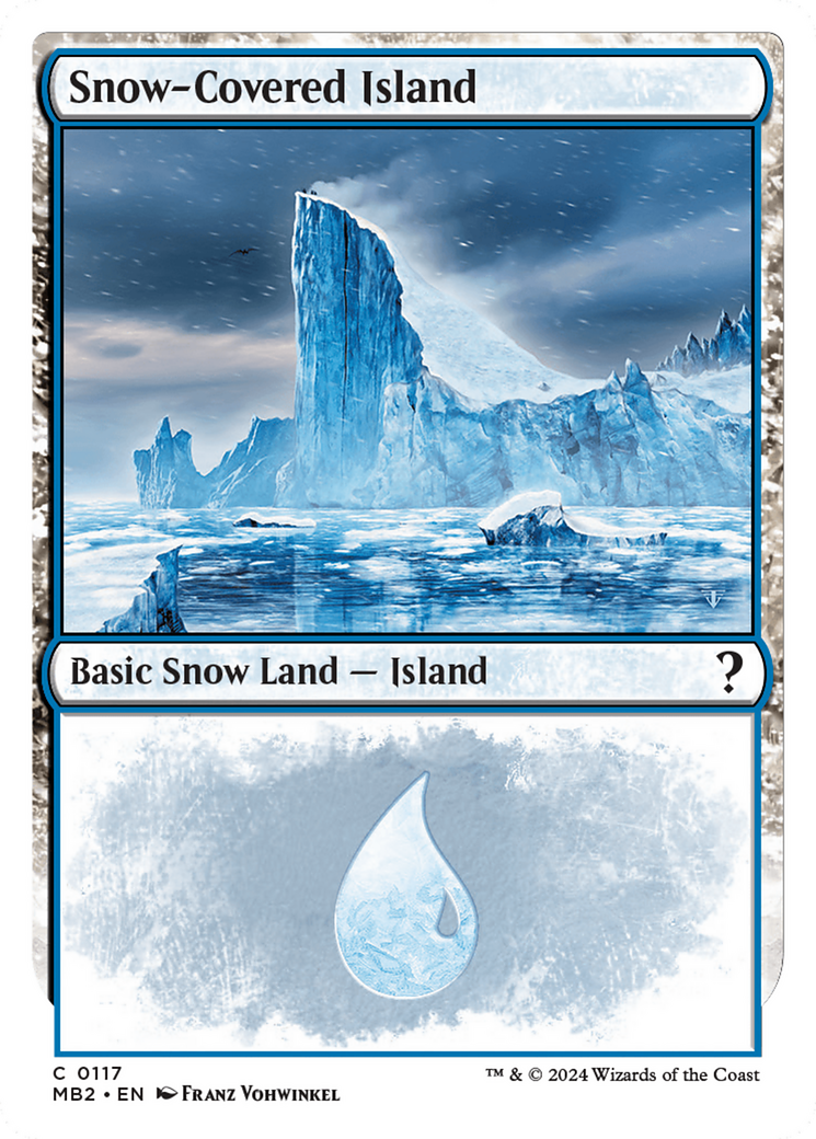 Snow-Covered Island (White Border) [Mystery Booster 2] | Boutique FDB TCG