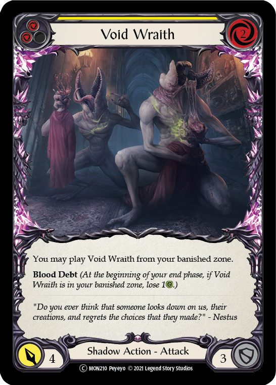 Void Wraith (Yellow) [U-MON210-RF] (Monarch Unlimited)  Unlimited Rainbow Foil | Boutique FDB TCG