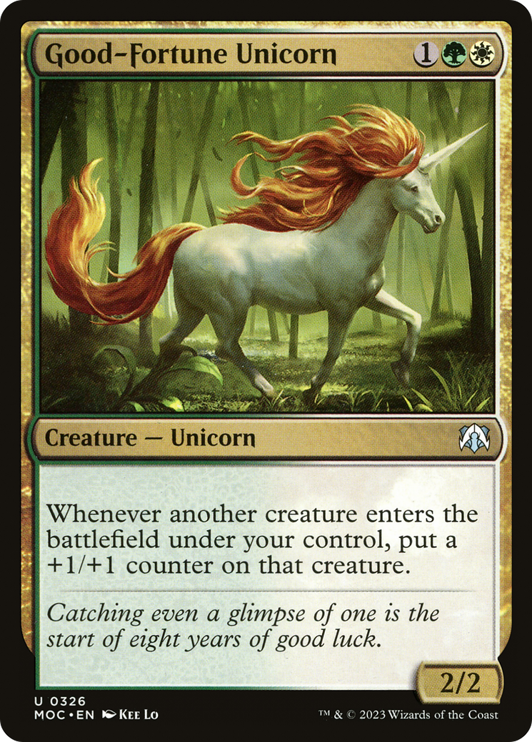 Good-Fortune Unicorn [March of the Machine Commander] | Boutique FDB TCG