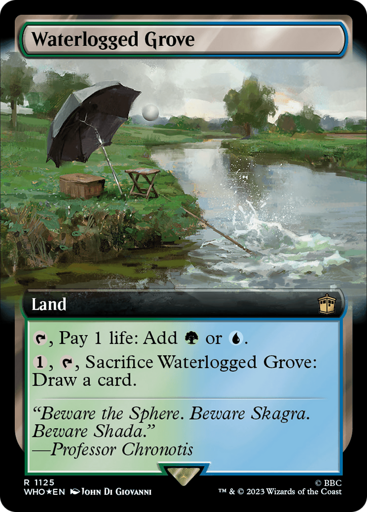 Waterlogged Grove (Extended Art) (Surge Foil) [Doctor Who] | Boutique FDB TCG