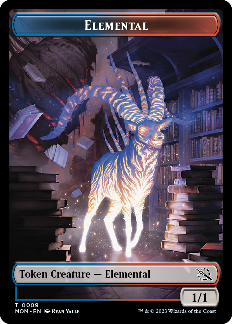 Elemental (9) // Wrenn and Realmbreaker Emblem Double-Sided Token [March of the Machine Tokens] | Boutique FDB TCG