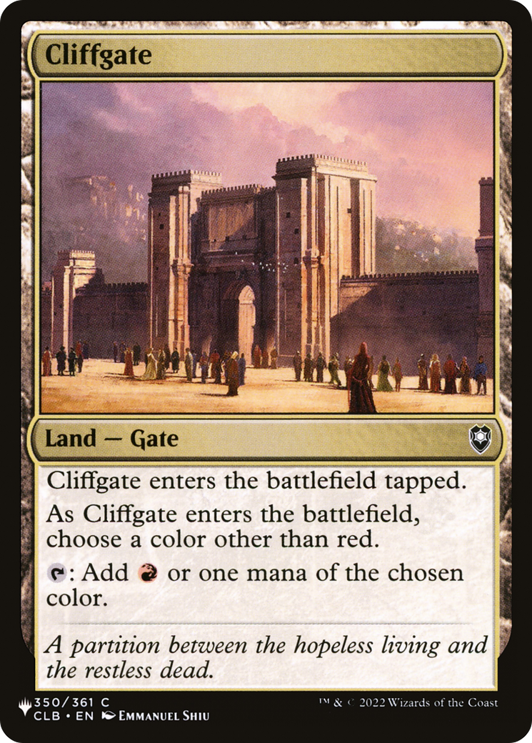Cliffgate [The List] | Boutique FDB TCG