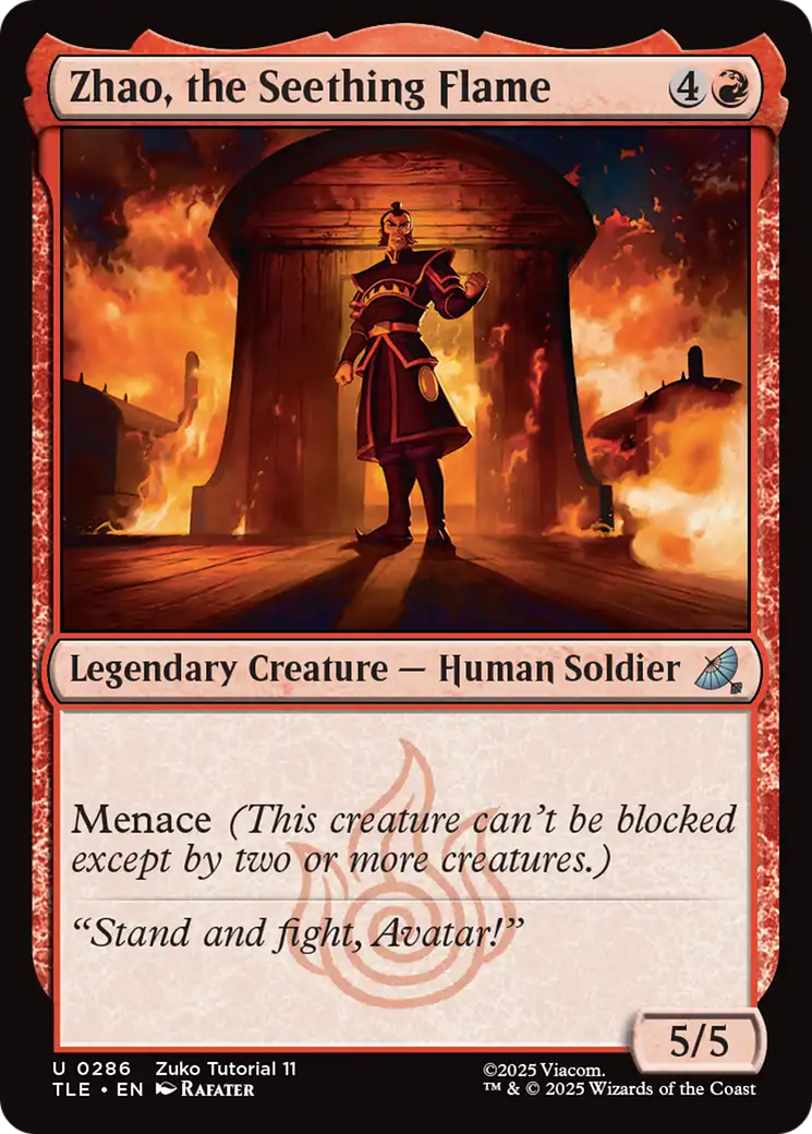 Zhao, the Seething Flame (0286) [Avatar: The Last Airbender: Eternal-Legal] | Boutique FDB TCG