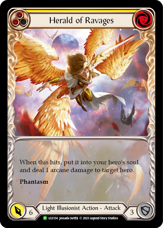 Herald of Ravages (Yellow) (Extended Art) [LGS154] (Promo)  Rainbow Foil | Boutique FDB TCG