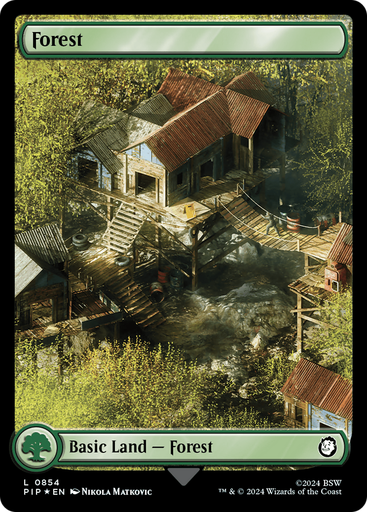 Forest (0854) (Surge Foil) [Fallout] | Boutique FDB TCG