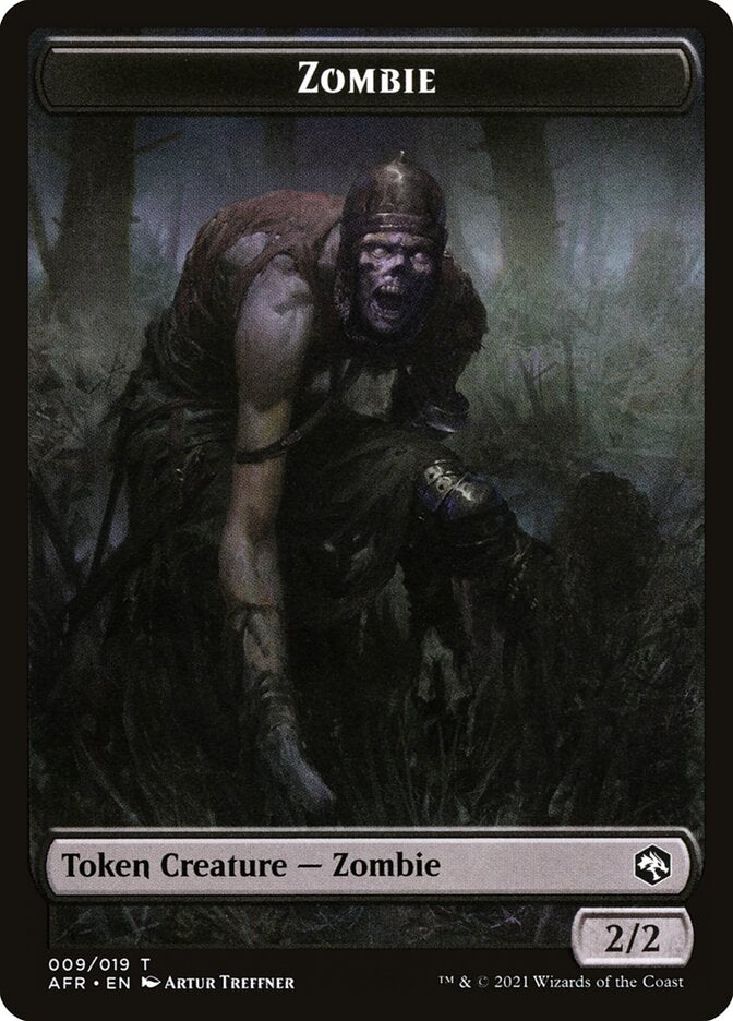 Zombie // Dog Illusion Double-Sided Token [Dungeons & Dragons: Adventures in the Forgotten Realms Tokens] | Boutique FDB TCG