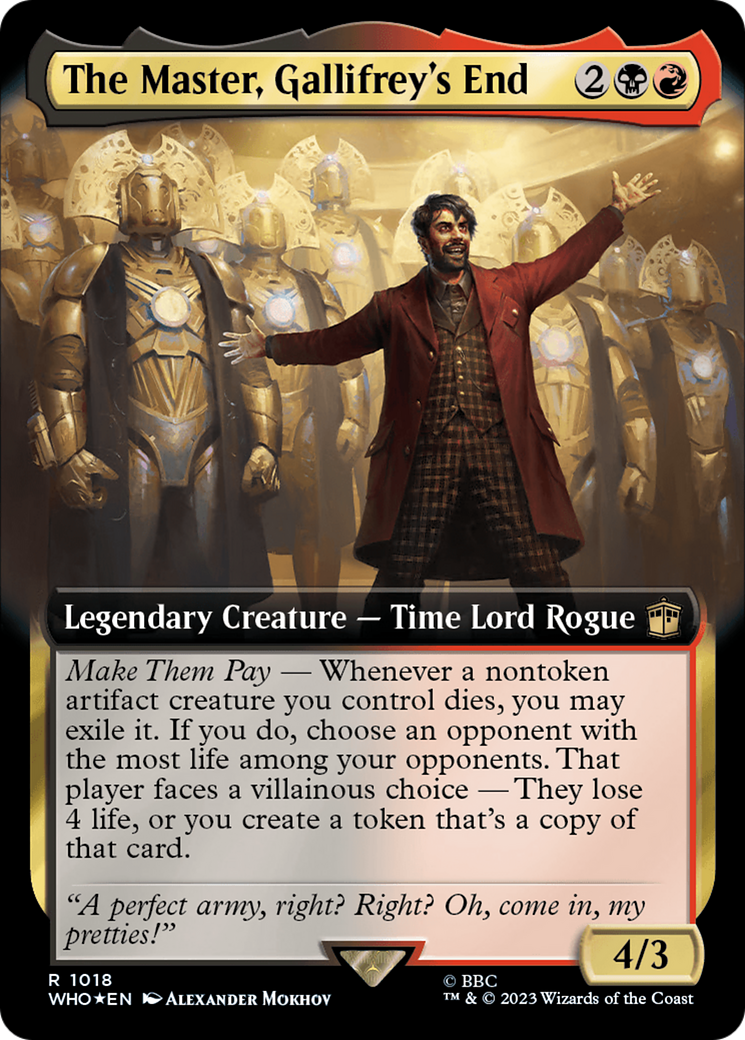 The Master, Gallifrey's End (Extended Art) (Surge Foil) [Doctor Who] | Boutique FDB TCG